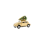 208250025 House Doctor xmas car golden 12,5 cm med juletræ på taget - Tinashjem